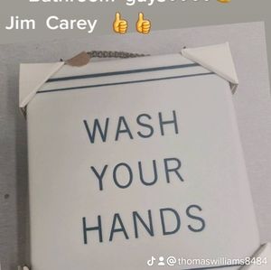 Wash Your Hands Wall Sign Stone ... Hearth and Hand Magnolia Like  5" tall